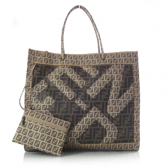 Fendi Zucca Spalmati Large Shopping Tote Tobacco 1 of 11