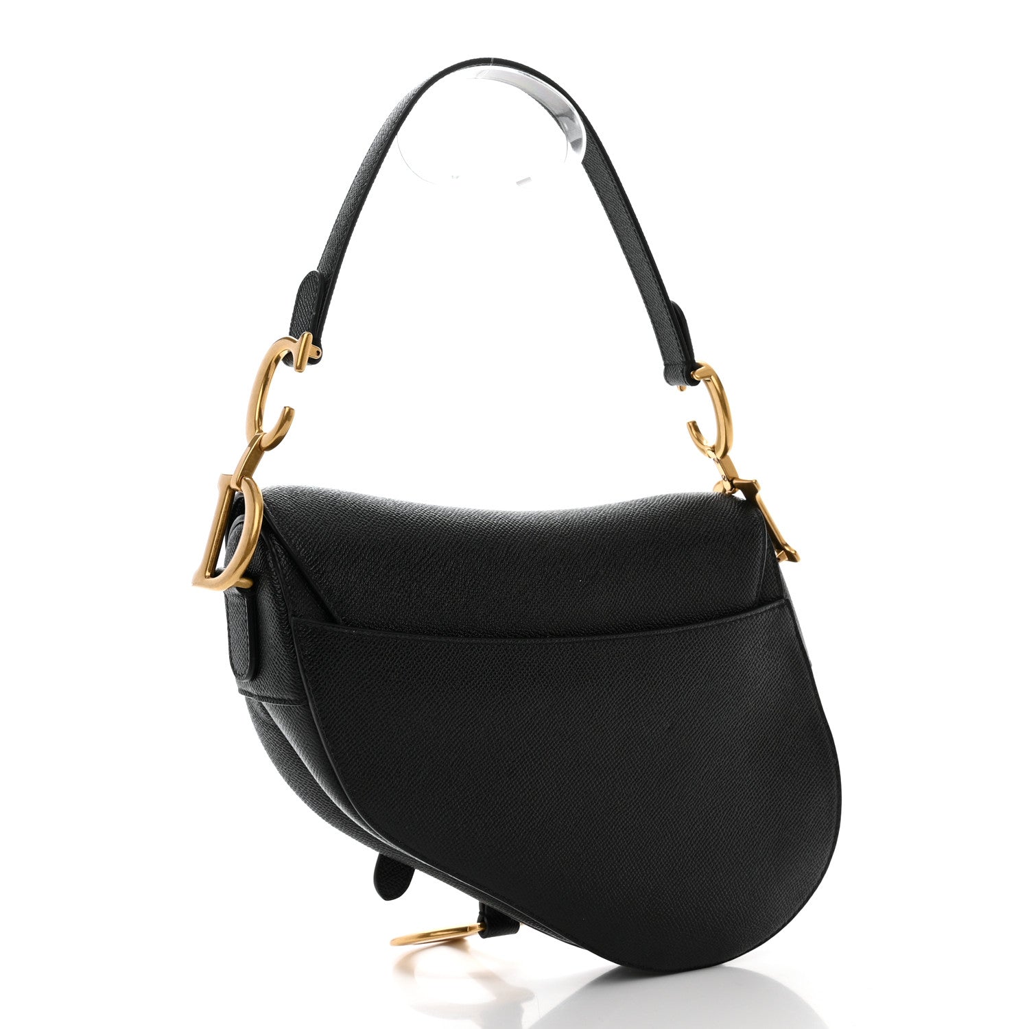 Christian Dior Grained Calfskin Saddle Bag Black 3 of 11