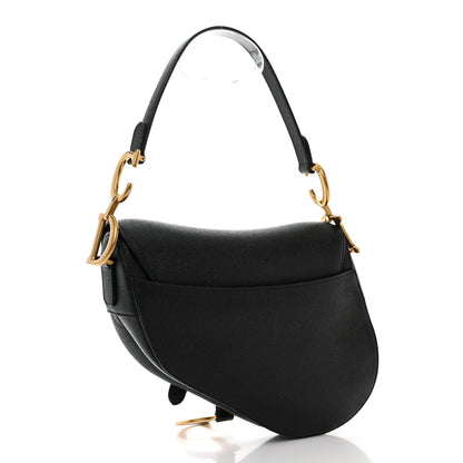Christian Dior Grained Calfskin Saddle Bag Black 3 of 11