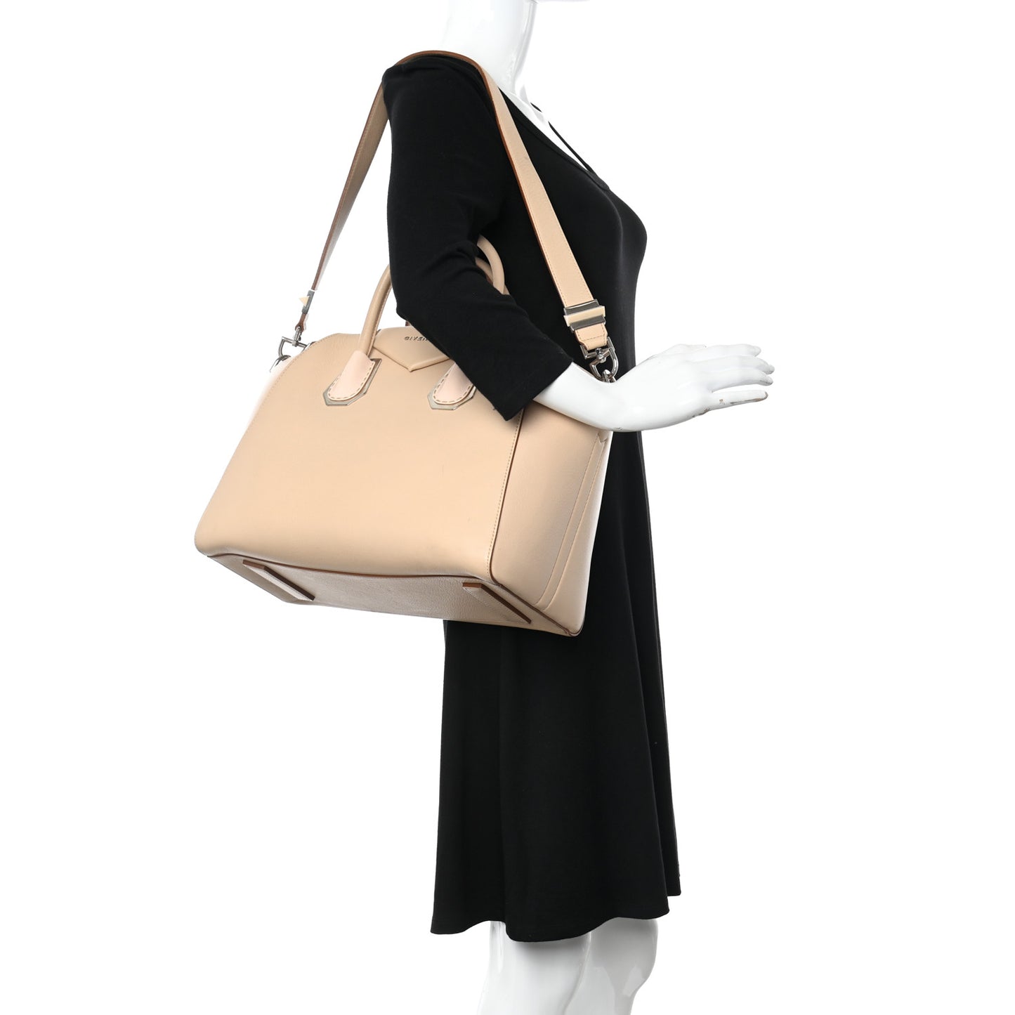 Calfskin Plexiglass Medium Antigona Light Beige