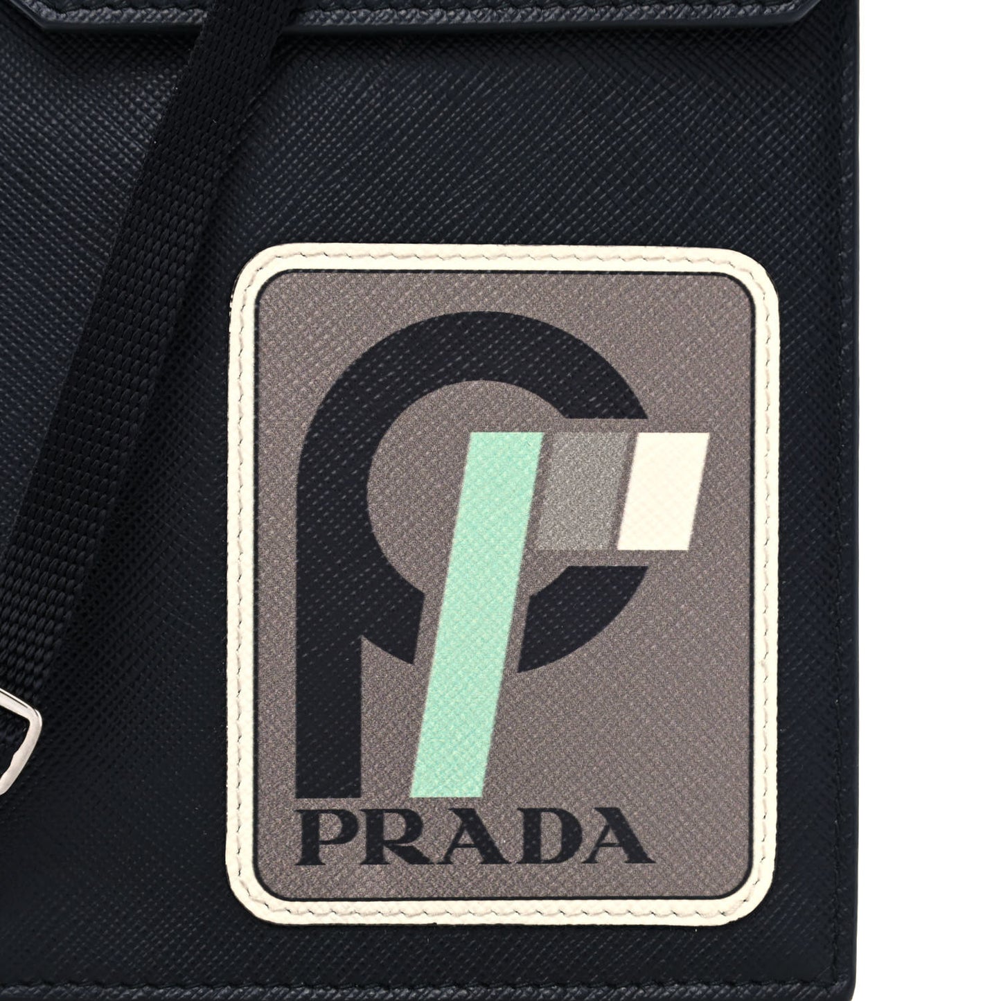Saffiano Racing Logo Patch Mini Bag Black