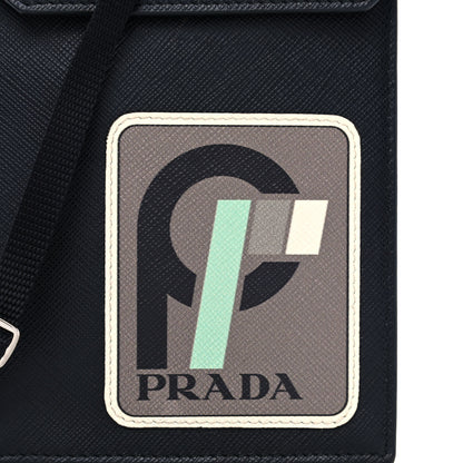 Prada Saffiano Racing Logo Patch Mini Bag Black 6 of 13