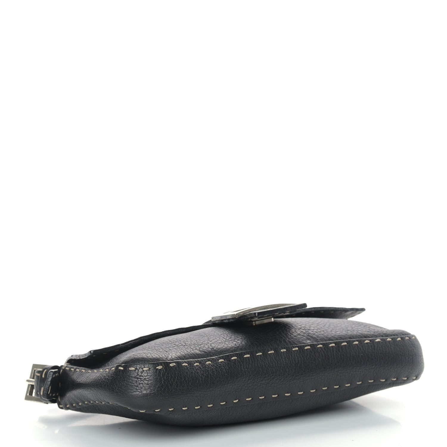 Fendi Calfskin Romano Selleria Baguette Black 3 of 16