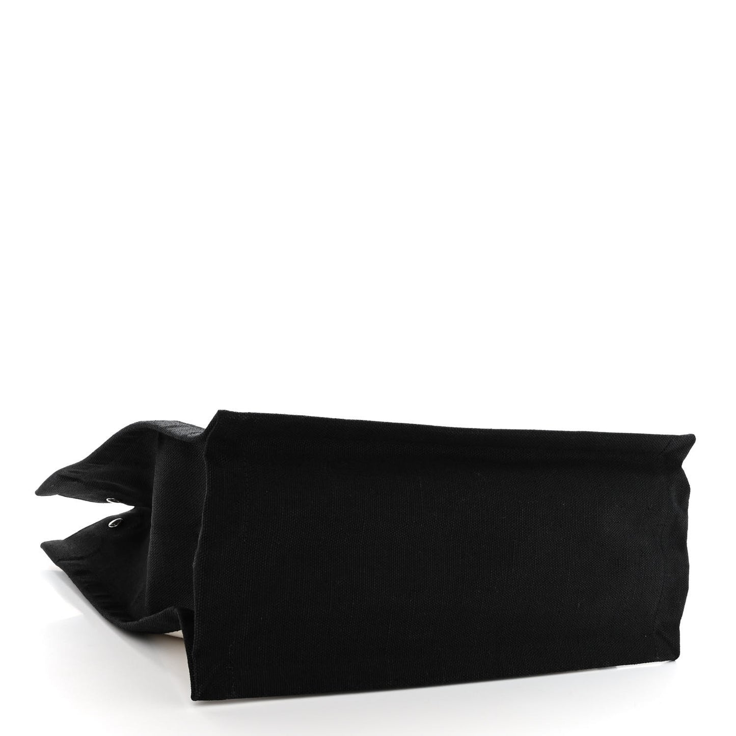 SAINT LAURENT Linen Calfskin Rive Gauche North South Tote White Black