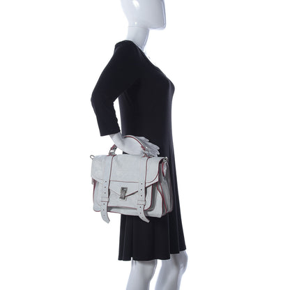Proenza Schouler Crackle Calfskin PS1 Medium Satchel White 2 of 24