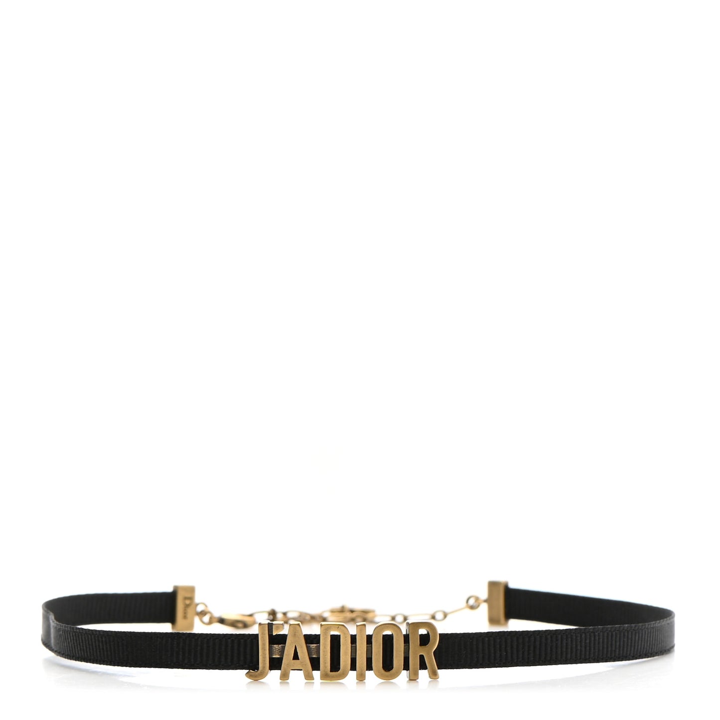 Grosgrain Ribbon J'Adior Logo Choker Necklace Black