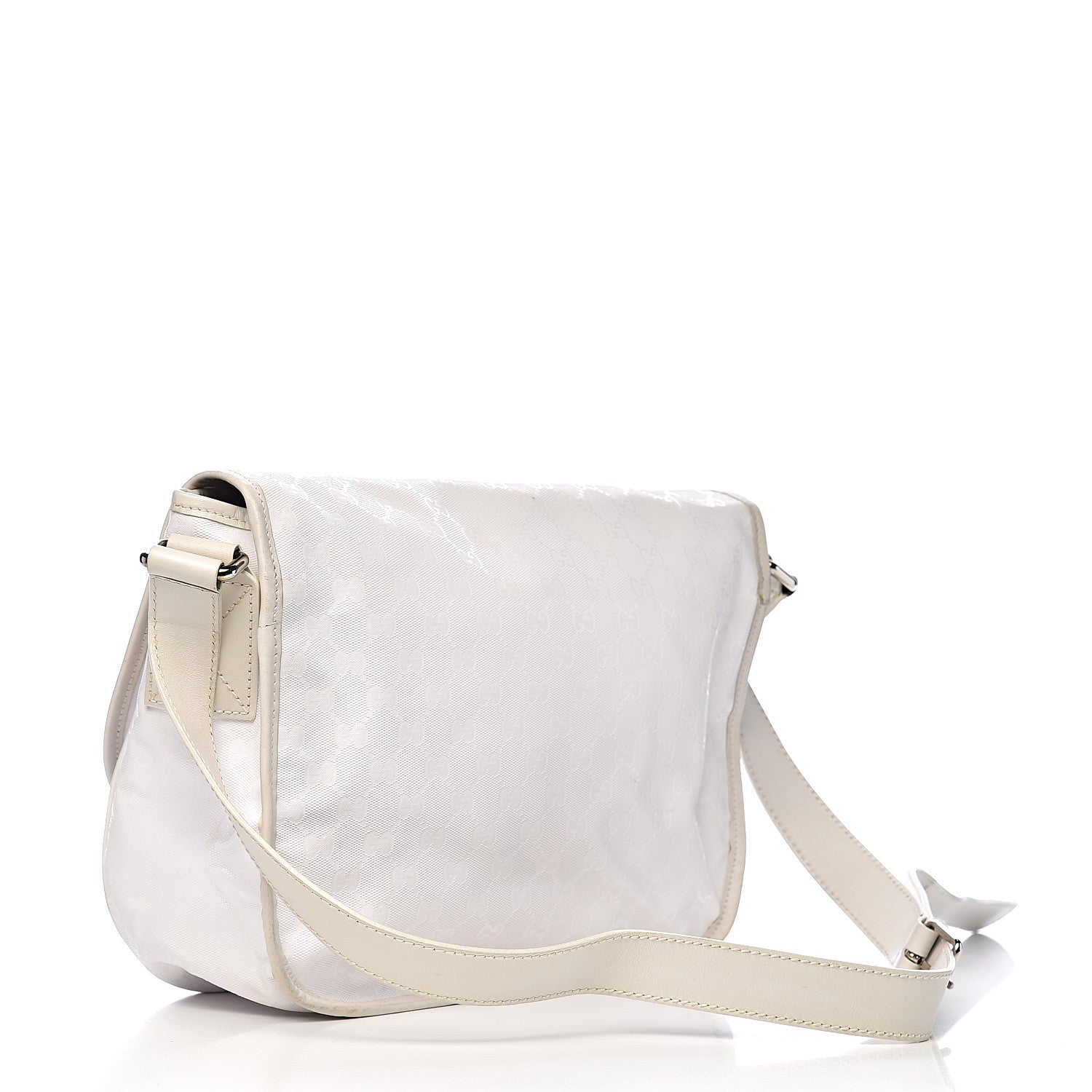 Gucci Imprime Monogram Medium Double Buckle Flap Messenger Bag White 3 of 16