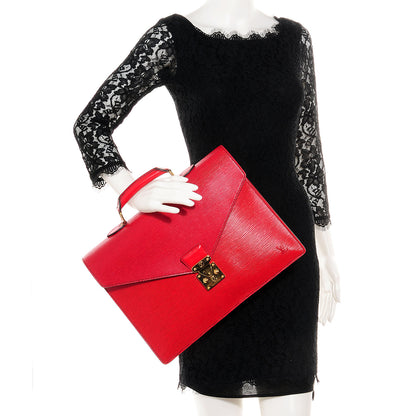 Louis Vuitton Epi Serviette Conseiller Briefcase Red 2 of 7