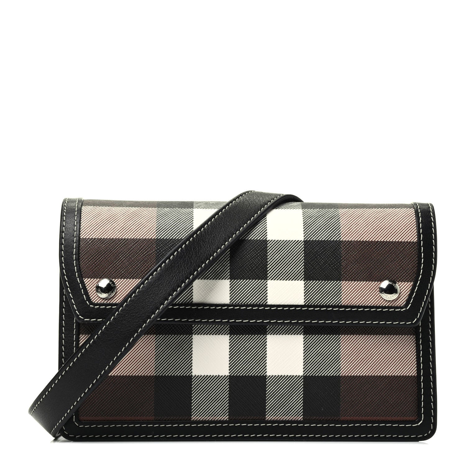 Burberry E-Canvas Giant Check Oscar Crossbody Dark Birch 1 of 8