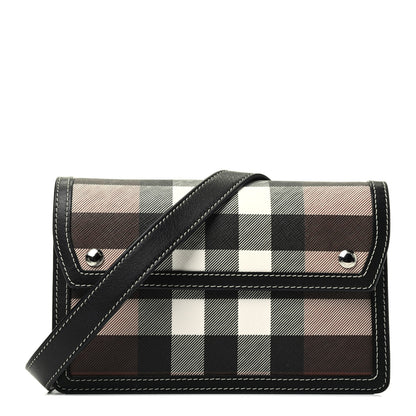 Burberry E-Canvas Giant Check Oscar Crossbody Dark Birch 1 of 8