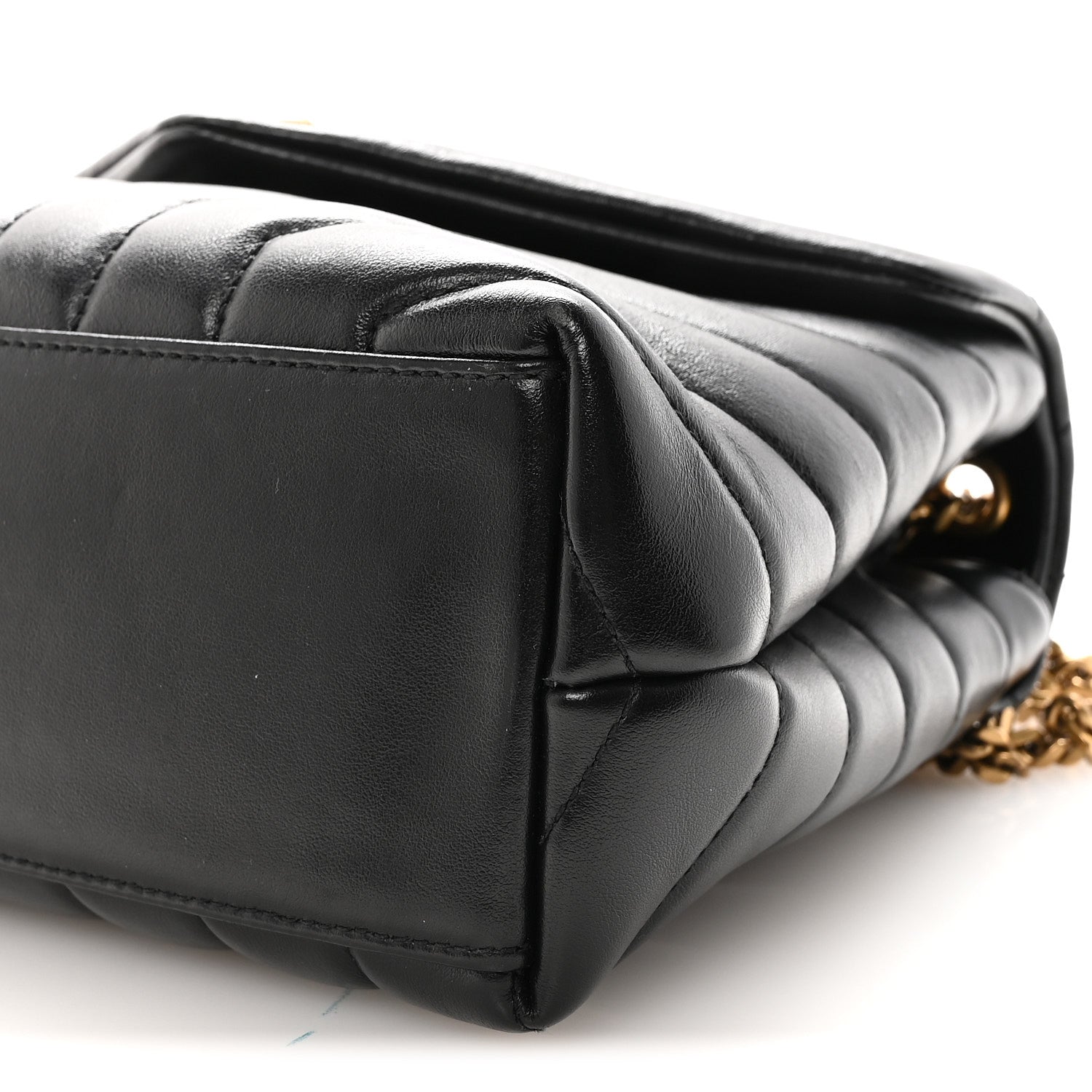 Saint Laurent Calfskin Y Quilted Monogram Small Loulou Chain Satchel Black 9 of 9