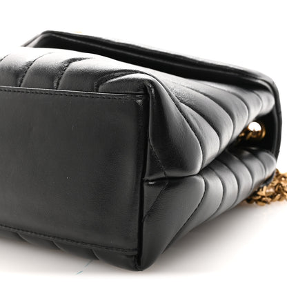 Saint Laurent Calfskin Y Quilted Monogram Small Loulou Chain Satchel Black 9 of 9
