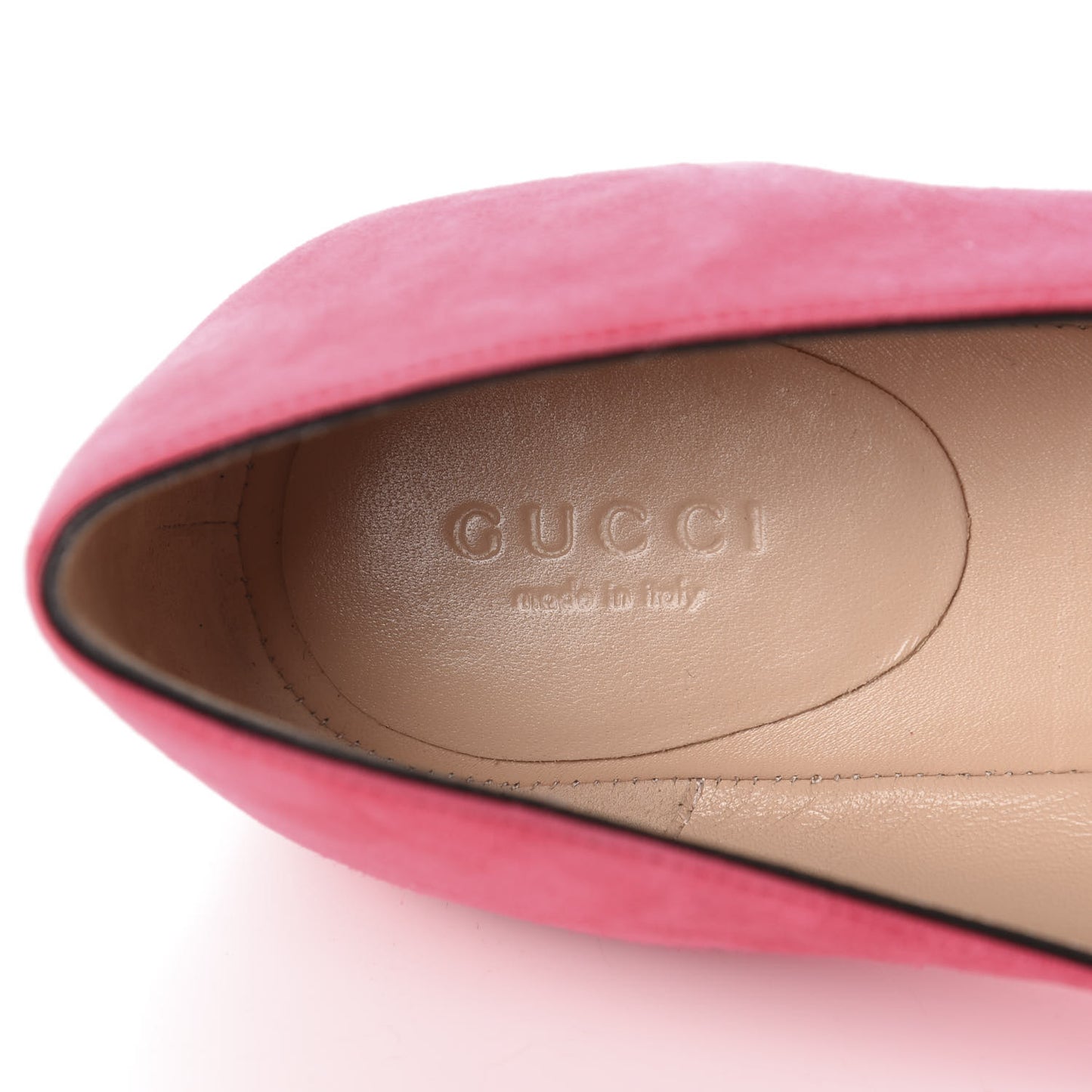 Kid Scamosciato GG Marmont Fringe Flats 39.5 Hot Pink