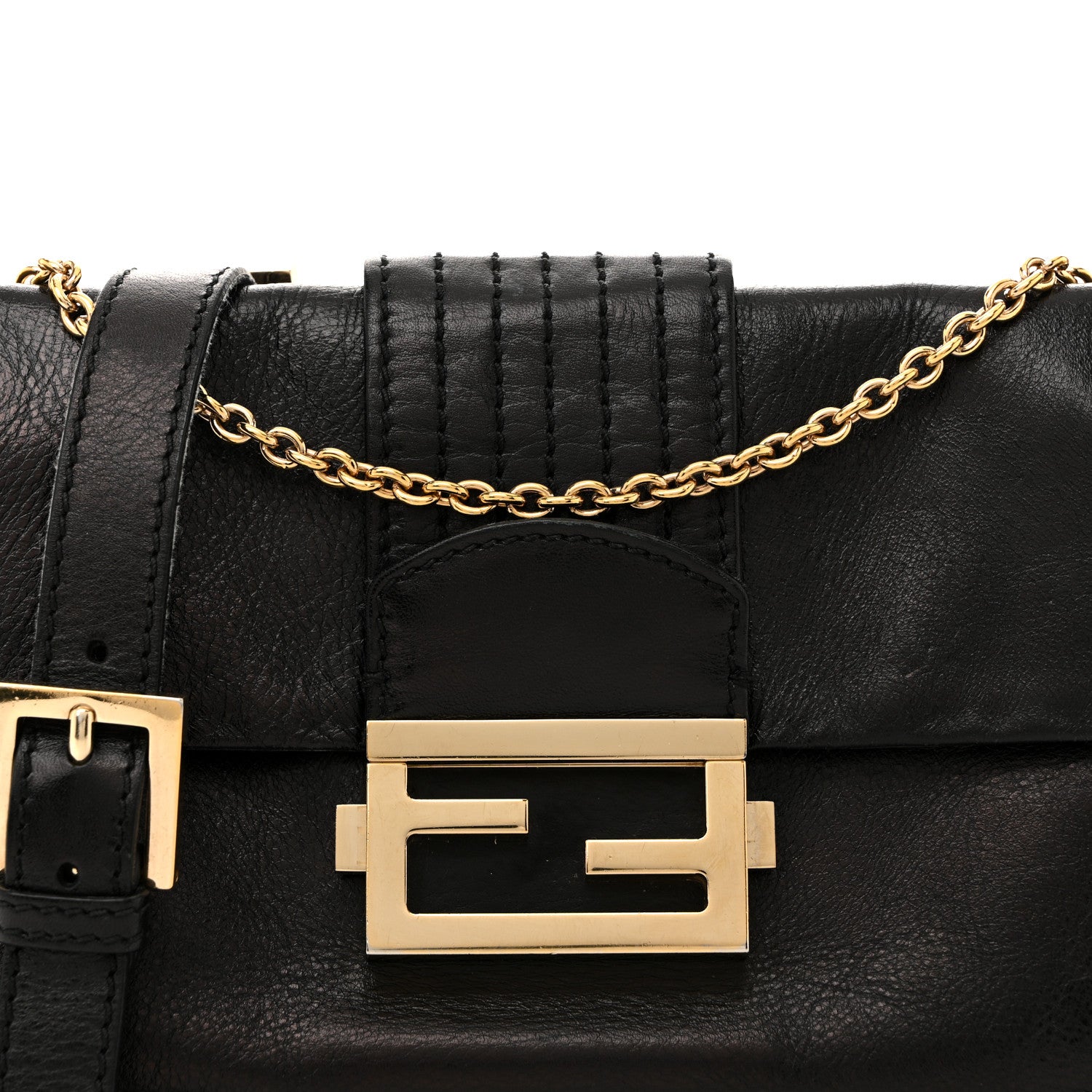 Fendi Vitello Acqua Maxi Baguette Bag Black 8 of 16