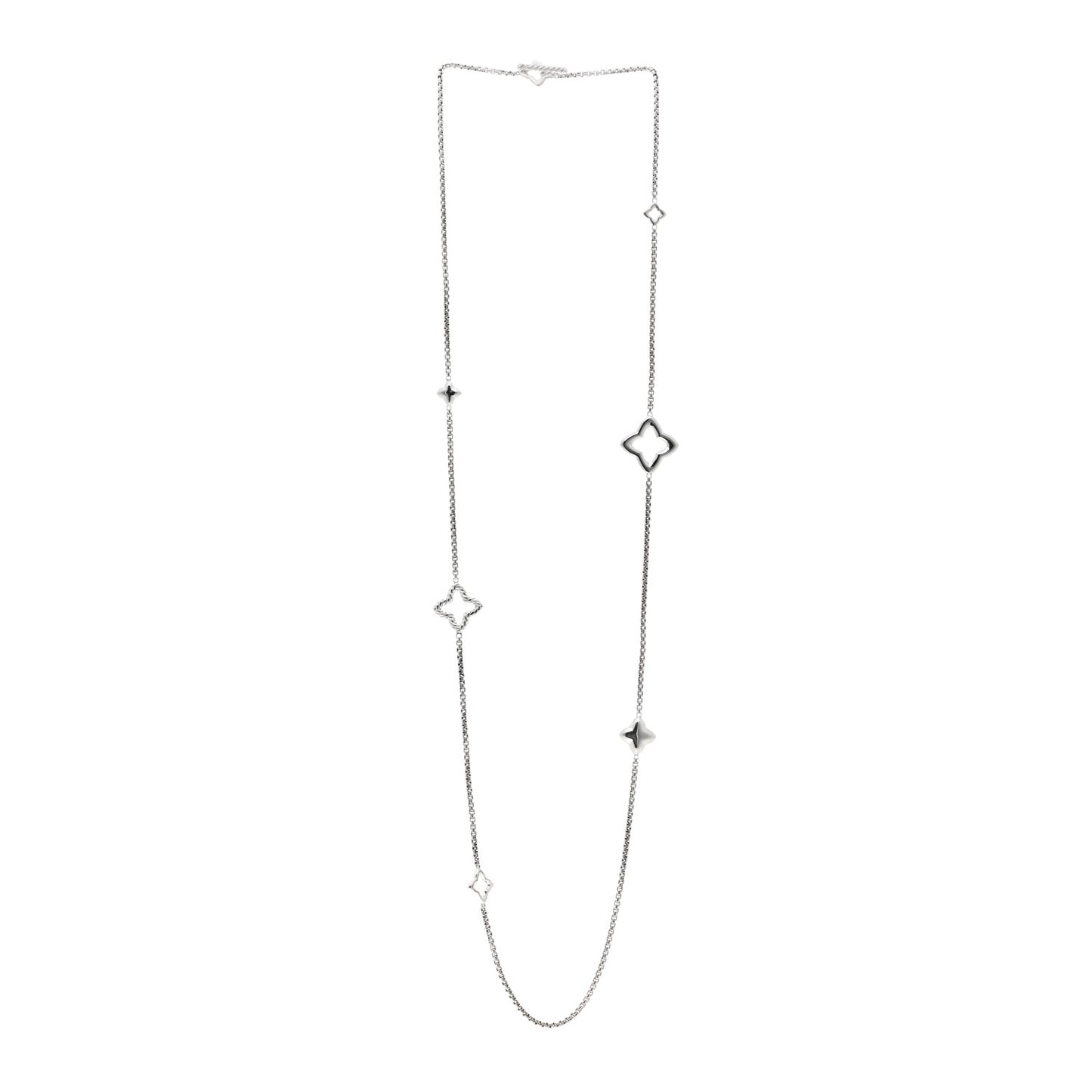 Sterling Silver 25mm Quatrefoil Chain Necklace