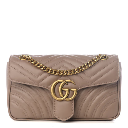 Gucci Calfskin Matelasse Small GG Marmont Shoulder Bag Porcelain Rose 1 of 8