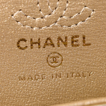 Chanel Metallic Calfskin Quilted Mini Flap Bag Charm With Hook Gold 4 of 7
