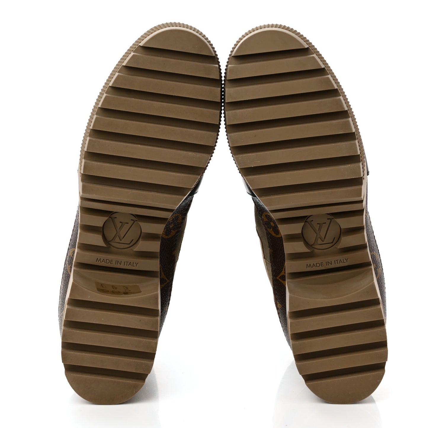 Suede Calfskin Monogram Laureate Platform Desert Boots 37.5 Taupe
