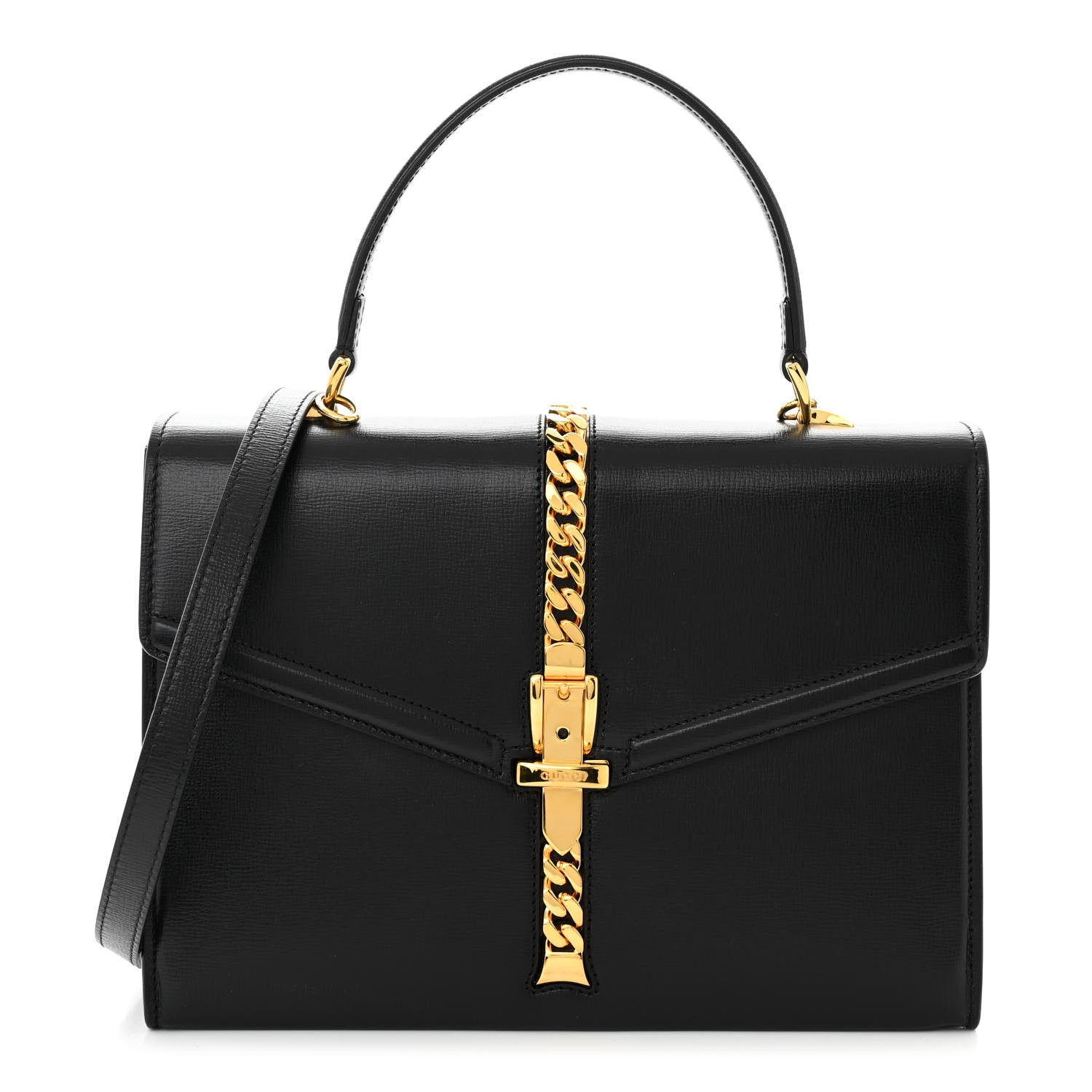 Gucci Azalea Calfskin Small Sylvie 1969 Top Handle Bag Black 1 of 11