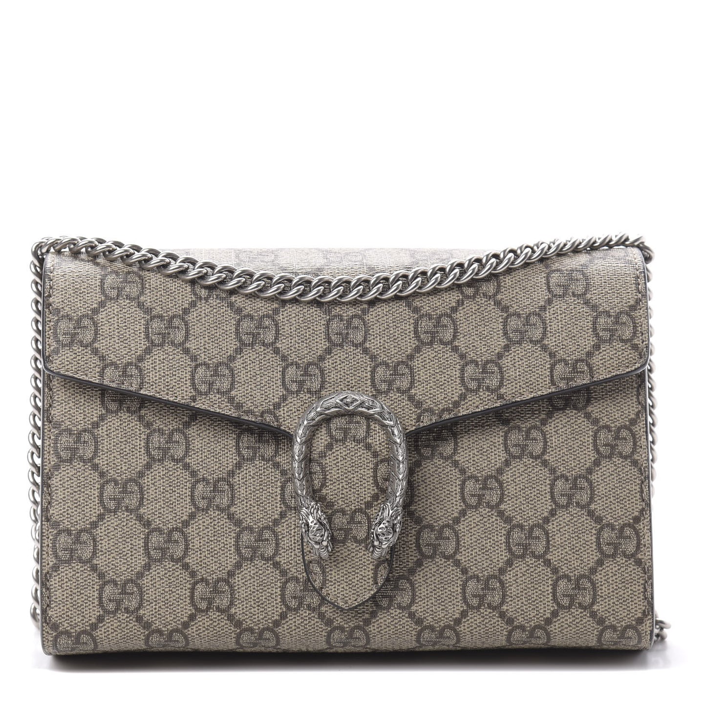 GG Supreme Monogram Mini Dionysus Chain Wallet Beige Taupe