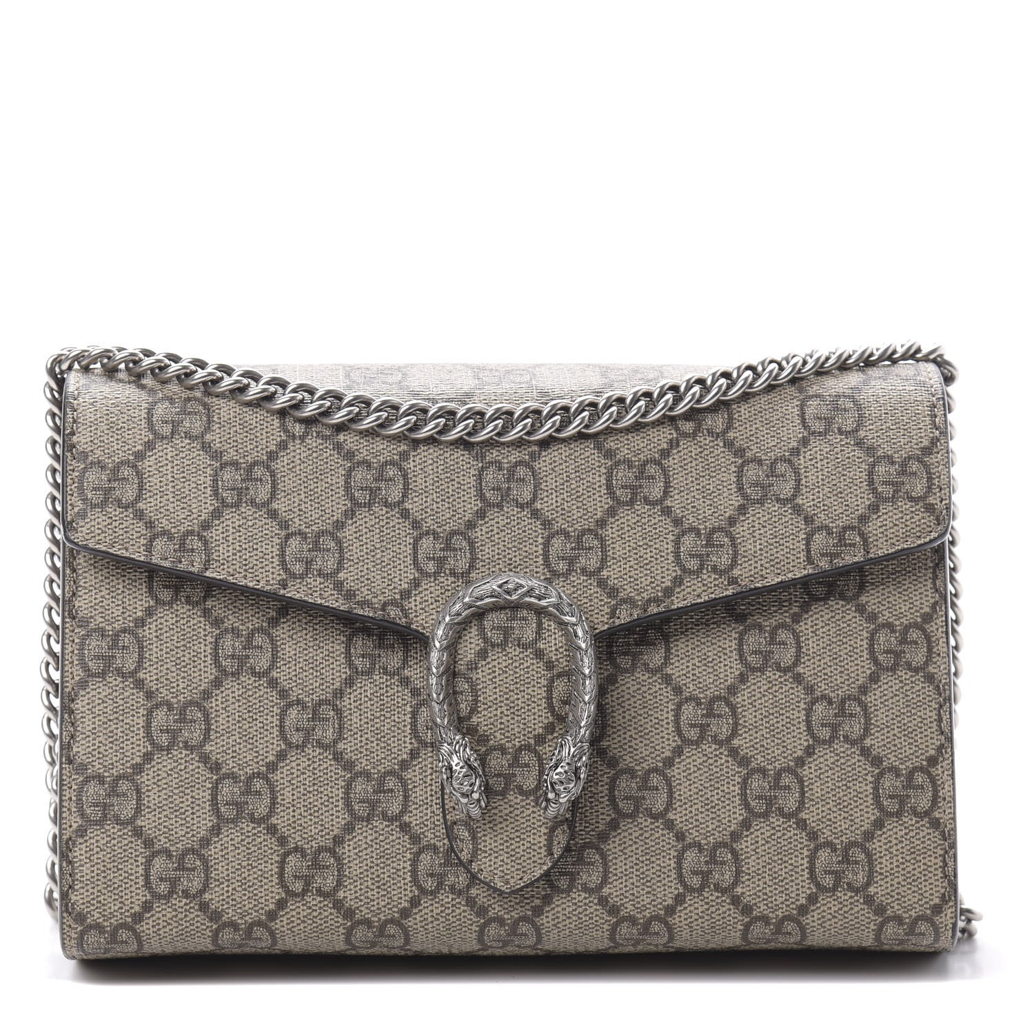 Gucci GG Supreme Monogram Mini Dionysus Chain Wallet Beige Taupe 1 of 11