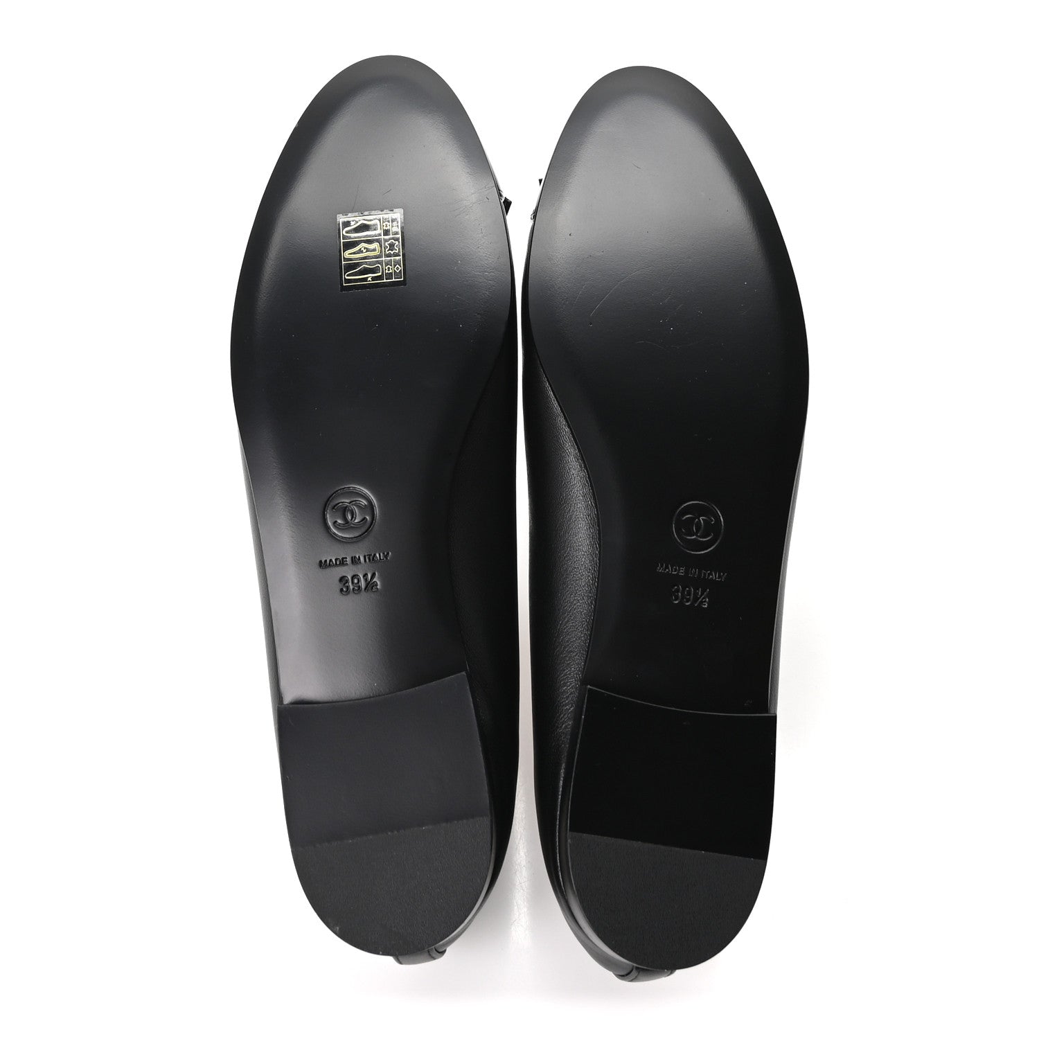 Chanel Lambskin Patent Cap Toe Ballerina Flats 39.5 Black 6 of 10