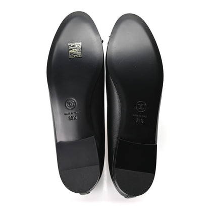 Chanel Lambskin Patent Cap Toe Ballerina Flats 39.5 Black 6 of 10