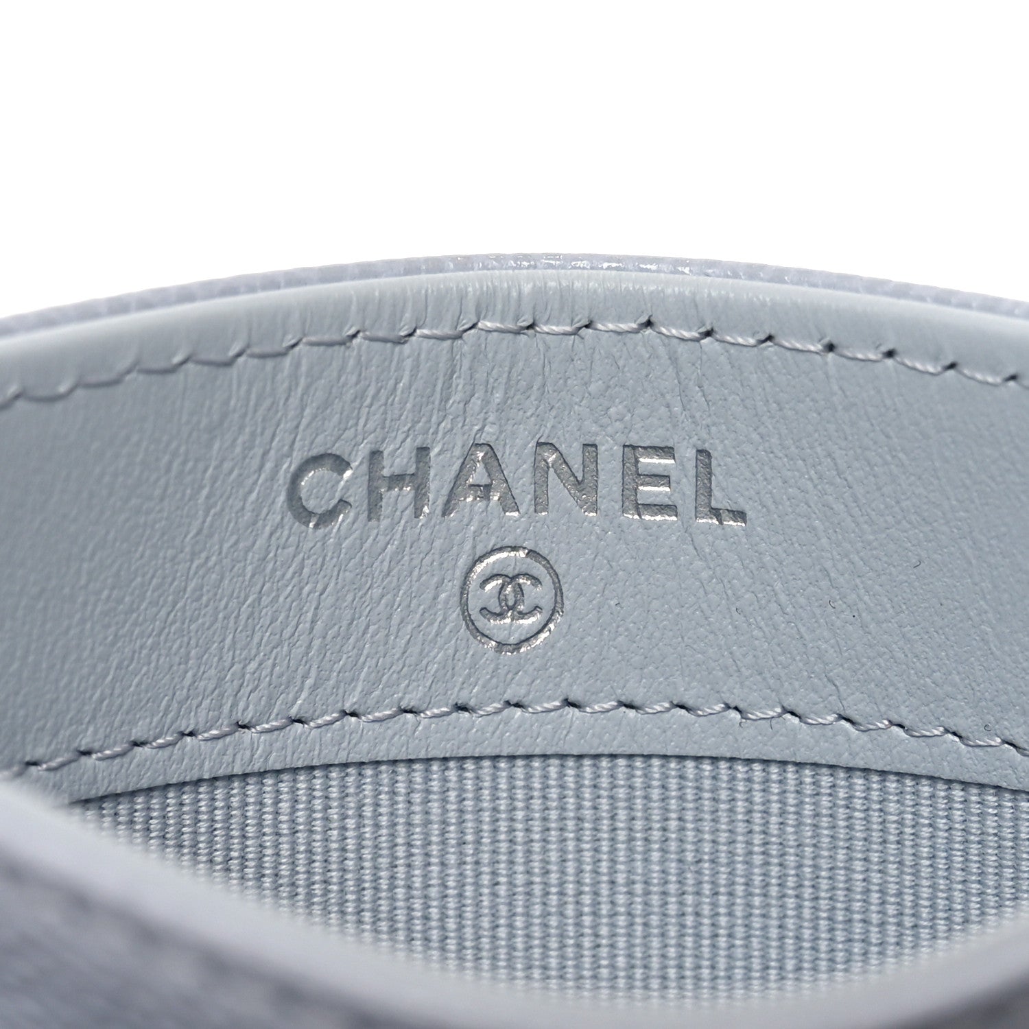 Chanel Caviar Quilted Card Holder Light Blue 6 of 9