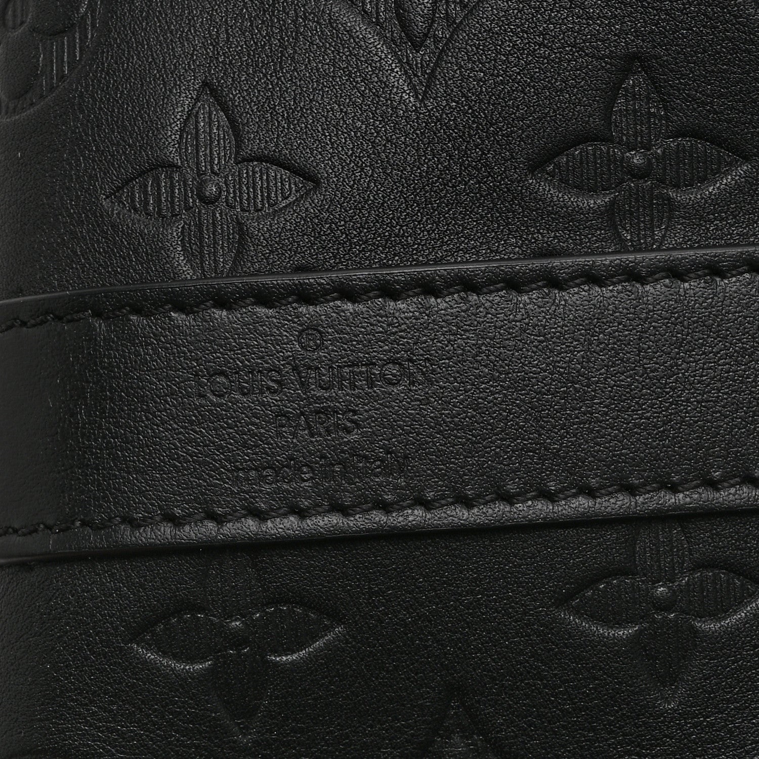 Louis Vuitton Calfskin Shadow Monogram Keepall Bandouliere 50 Black 5 of 8