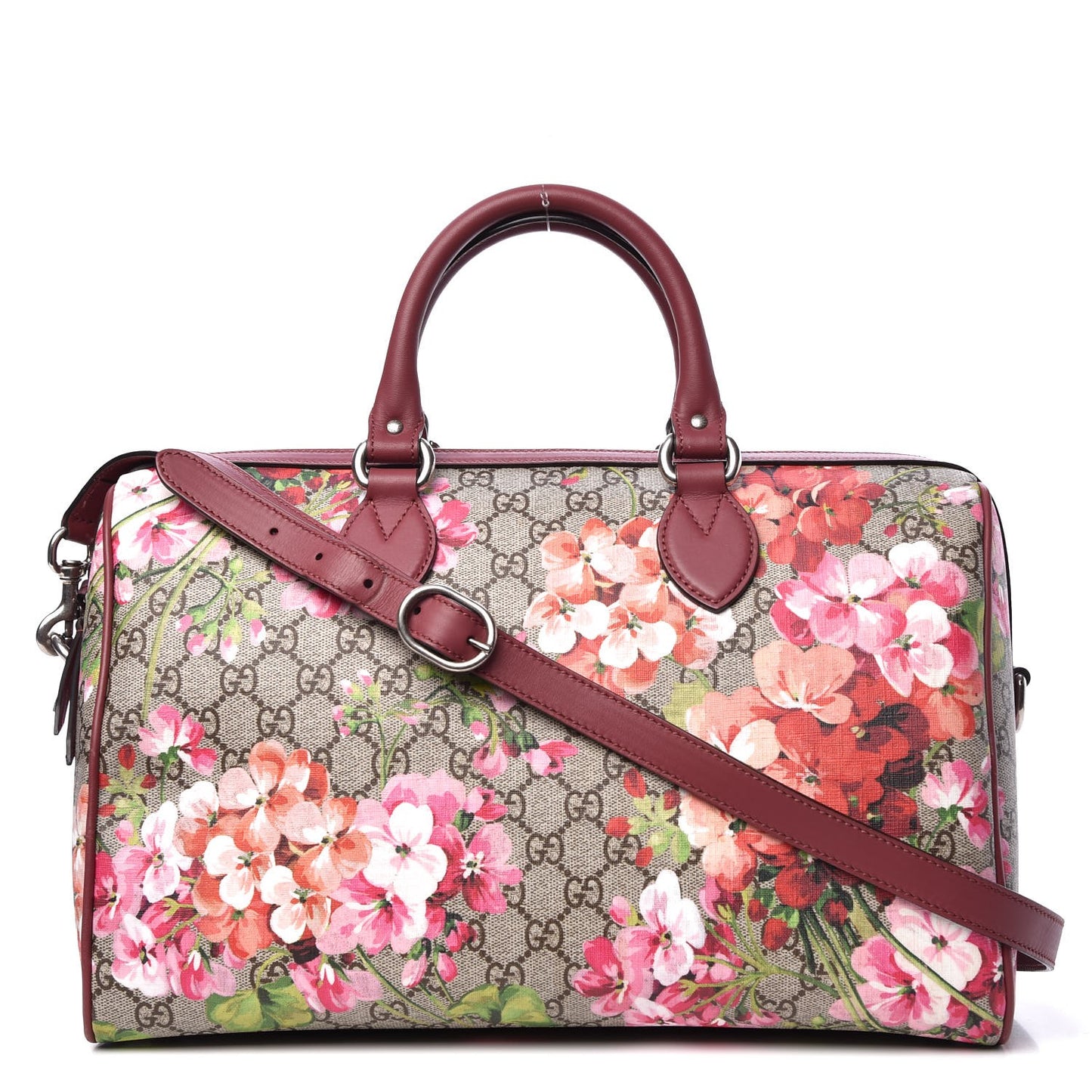 GG Supreme Monogram Blooms Medium Boston Beige Multicolor Dry Rose