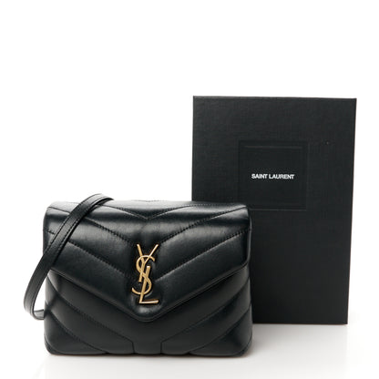 Saint Laurent Calfskin Y Quilted Monogram Toy Loulou Crossbody Bag Black 12 of 12