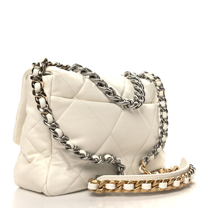 Chanel Lambskin Quilted Large Chanel 19 Flap White 3 of 11