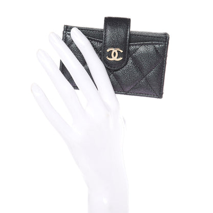Chanel Iridescent Caviar Quilted Gusseted Card Holder Black 2 of 9