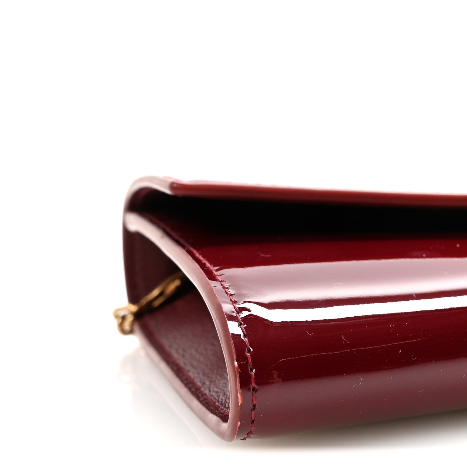 Saint Laurent Patent Uptown Chain Wallet Red Grenat 9 of 11