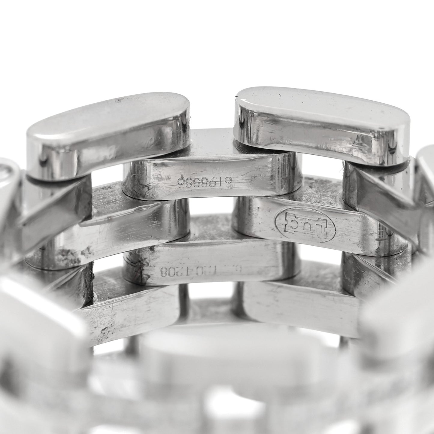 18K White Gold Diamond Les Chaines Ring 50 5.5