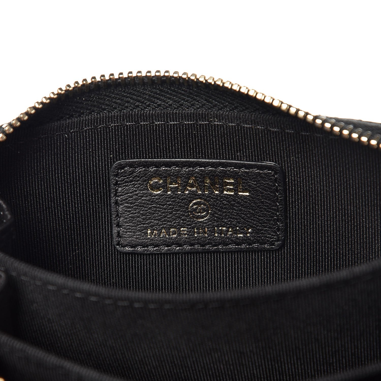 Chanel Calfskin Chevron Quilted Zip Around Coin Purse Black 6 of 8