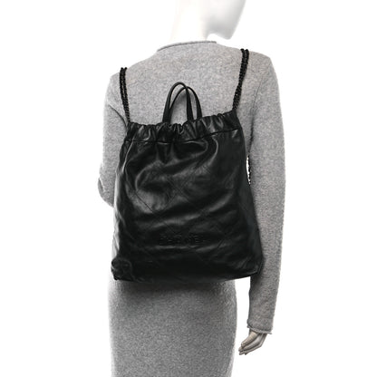 Chanel Shiny Calfskin Quilted Chanel 22 Backpack So Black 2 of 10