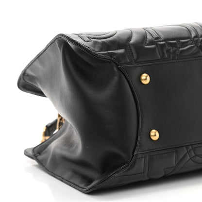 Salvatore Ferragamo Calfskin Quilted Gancini Shoulder Bag Black 9 of 10