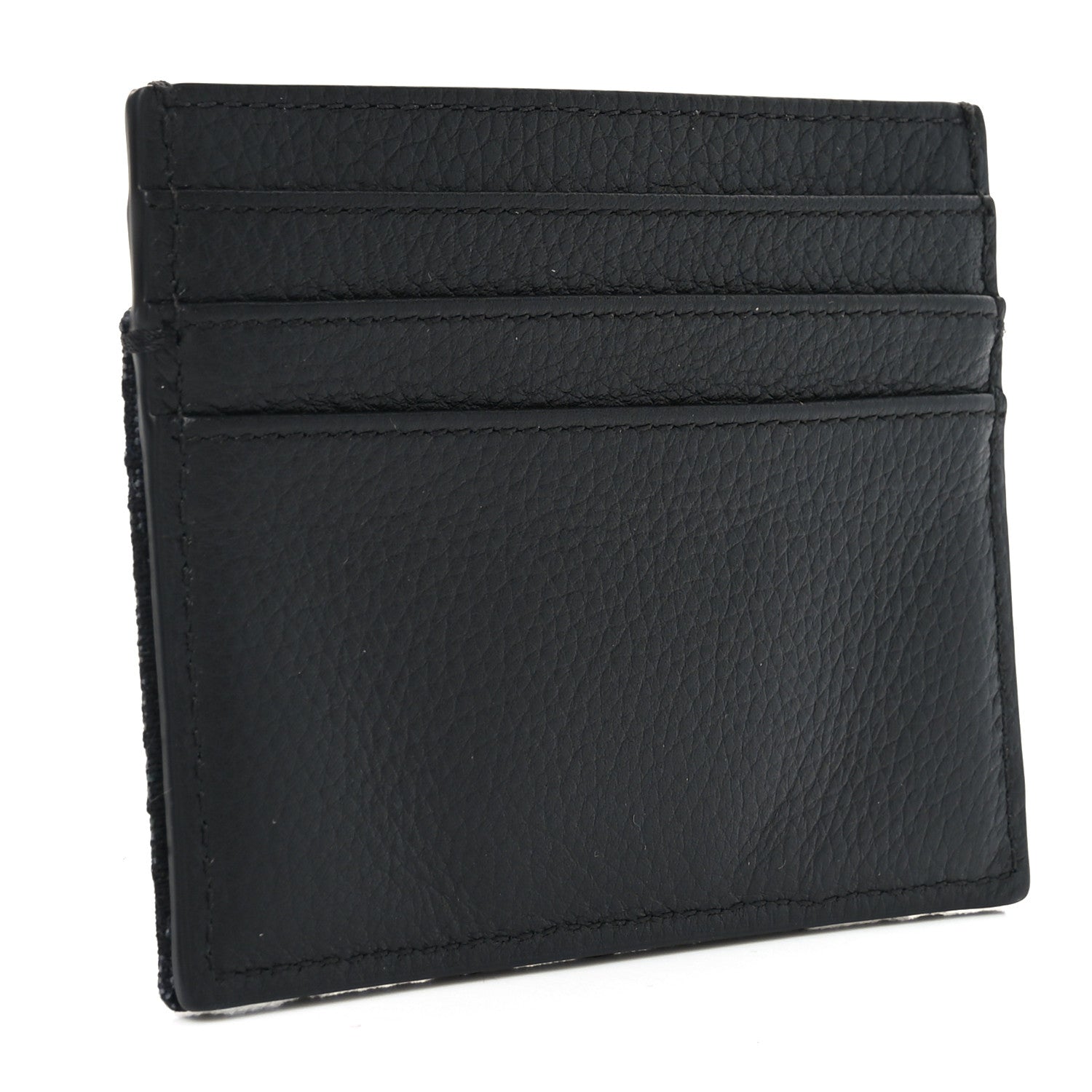 Christian Dior Oblique Grained Calfskin Marquetry Saddle Card Holder Black 3 of 7