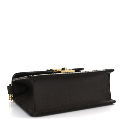 Gucci GG Supreme Monogram Textured Dollar Calfskin Web Mini Ophidia Padlock Top Handle Chain Shoulder Bag Beige Ebony New Acero 4 of 11