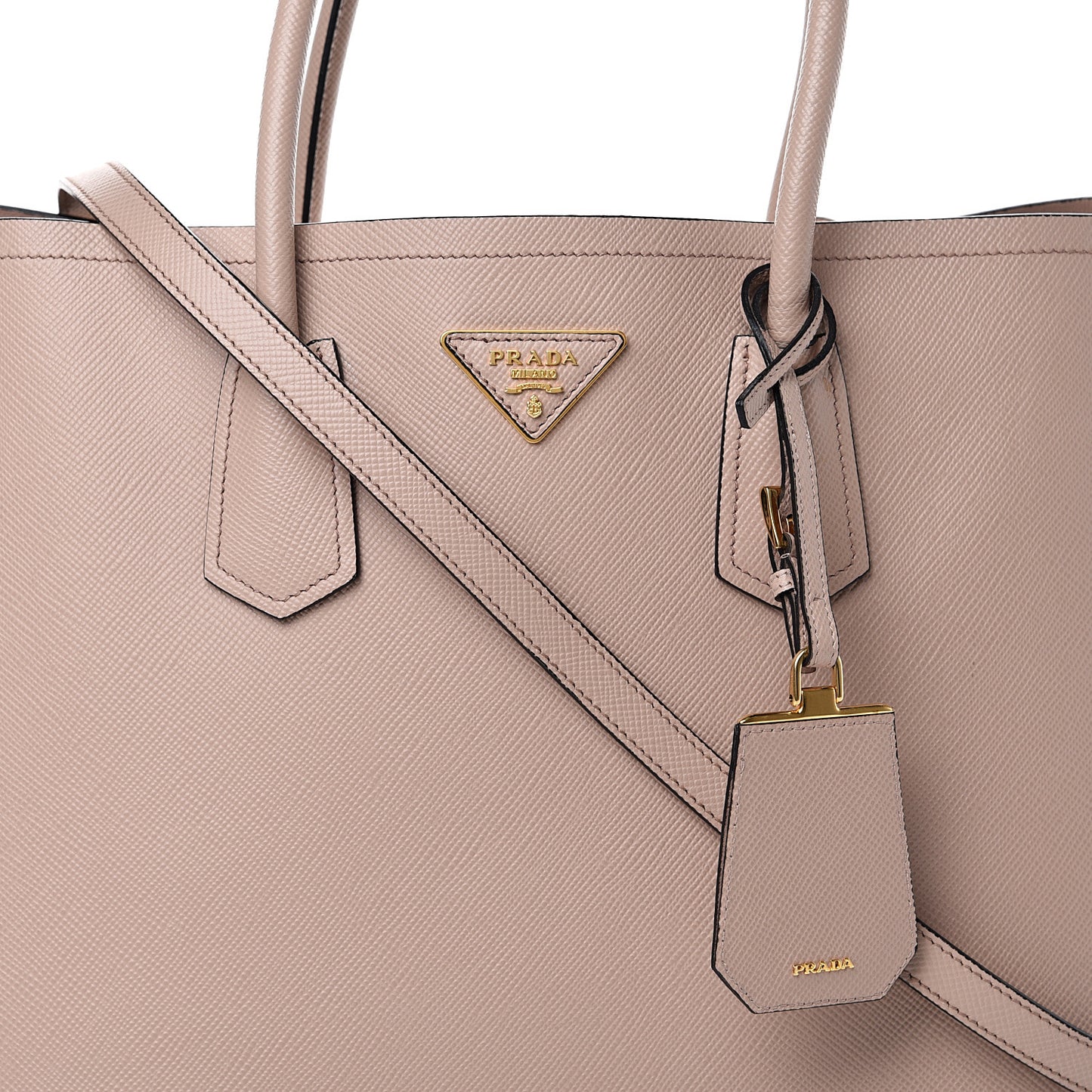 Saffiano Cuir Medium Double Bag Cipria
