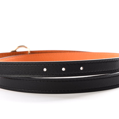 Hermes Swift Epsom 13mm Mini Laquee Reversible Belt 70 Black Orange 3 of 6