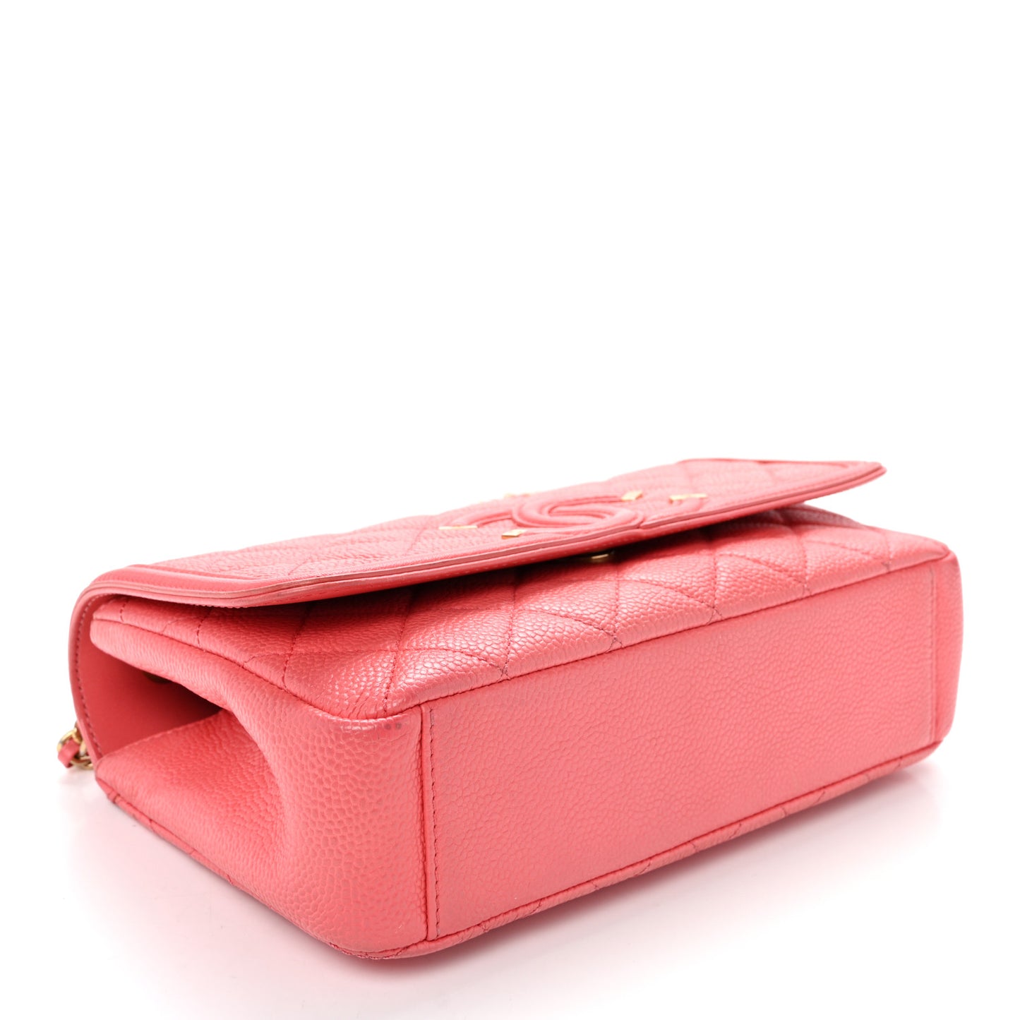 Caviar Quilted Small CC Filigree Flap Pink