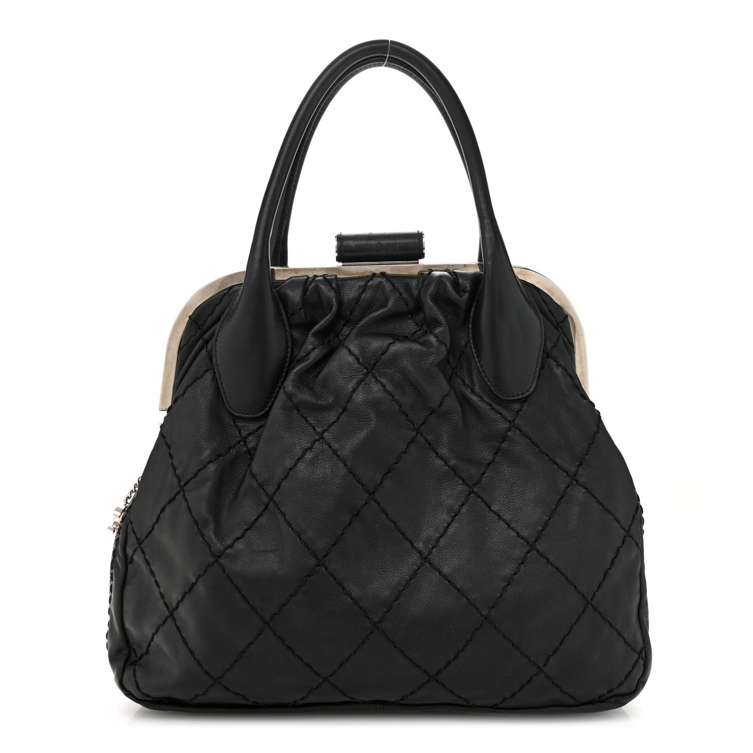 Chanel Calfskin Stitched Expandable Frame Bag Black 1 of 10