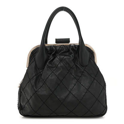 Chanel Calfskin Stitched Expandable Frame Bag Black 1 of 10