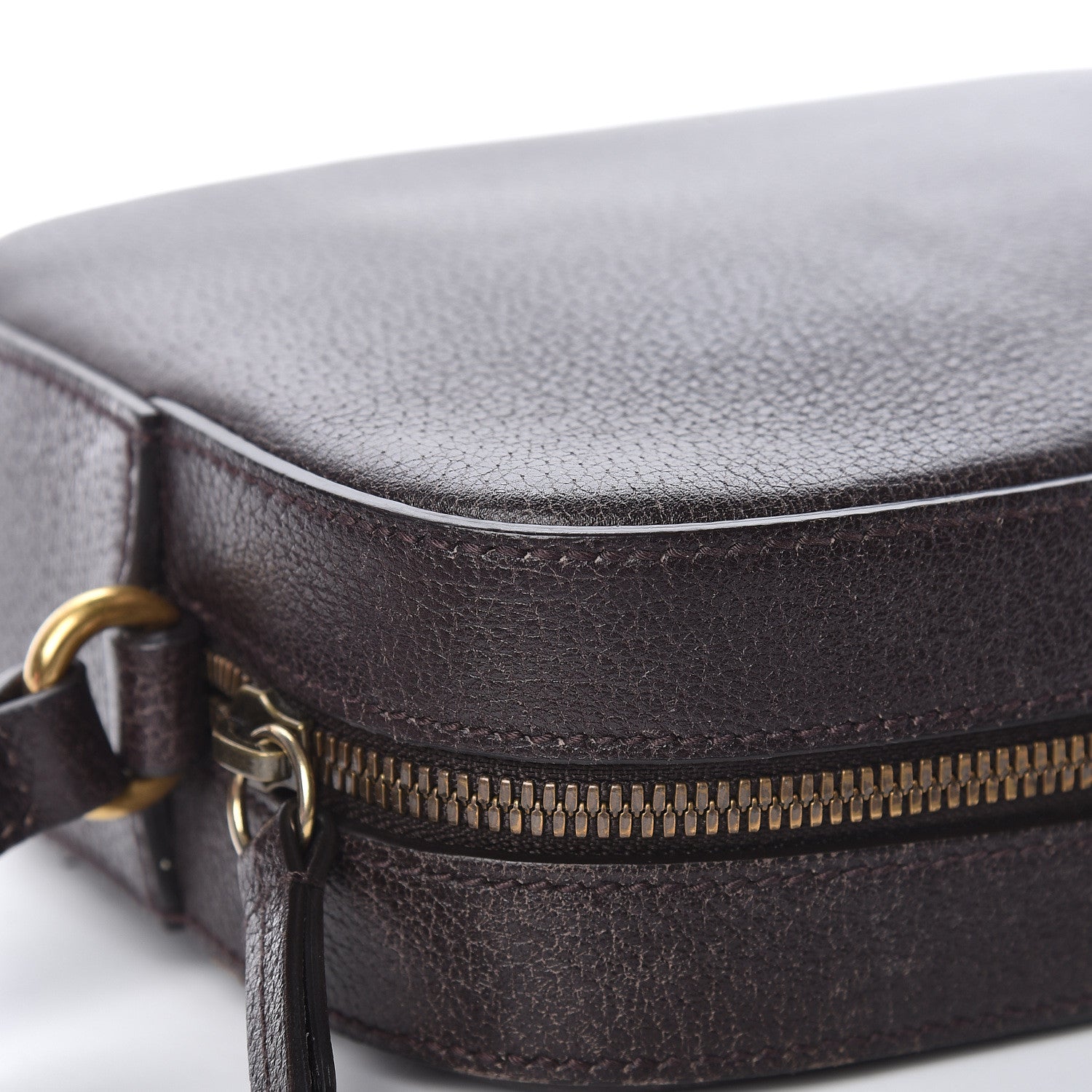 Gucci Textured Calfskin Web Small Webby Bee Shoulder Bag Brown Coffee 18 of 24