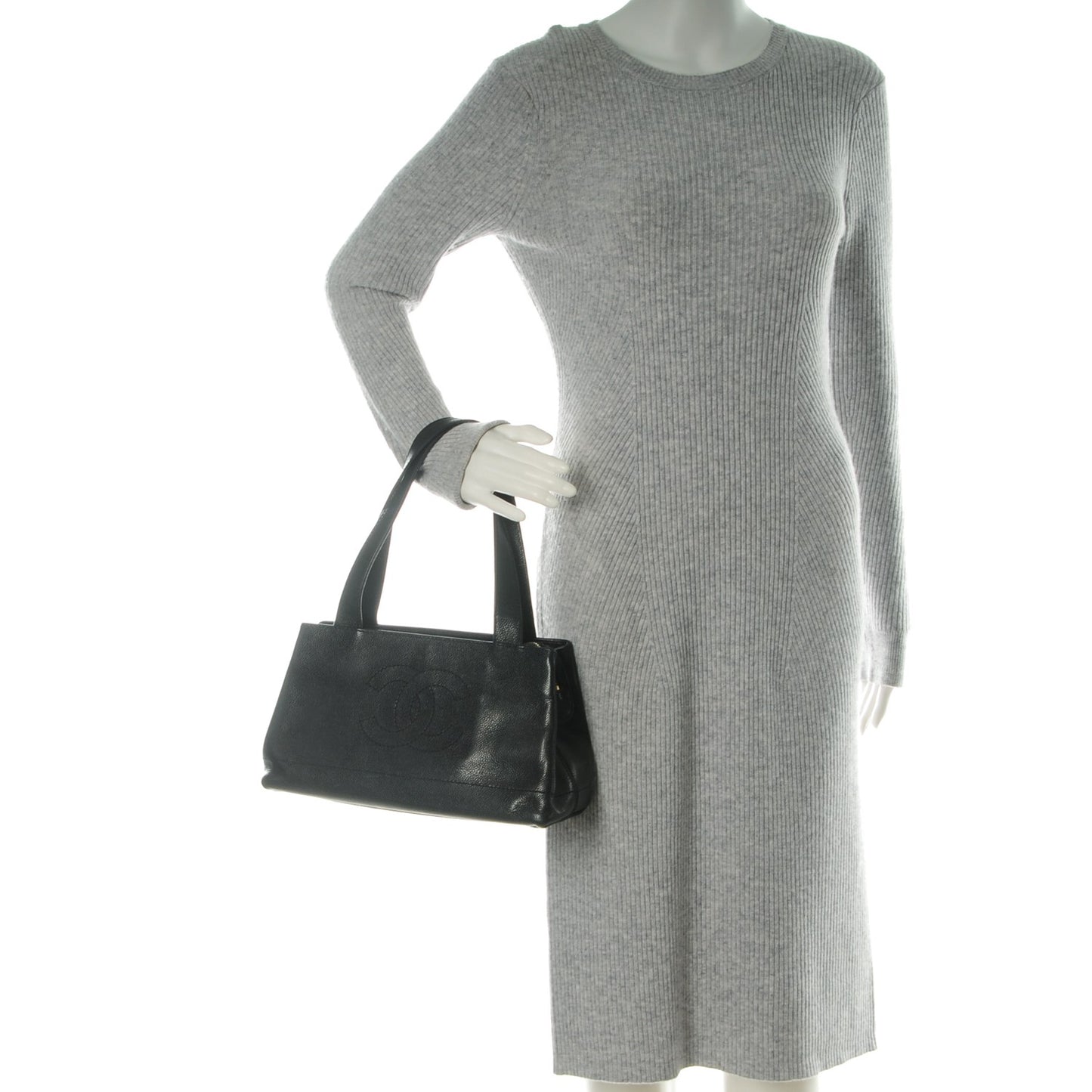 Caviar CC Shoulder Bag Black
