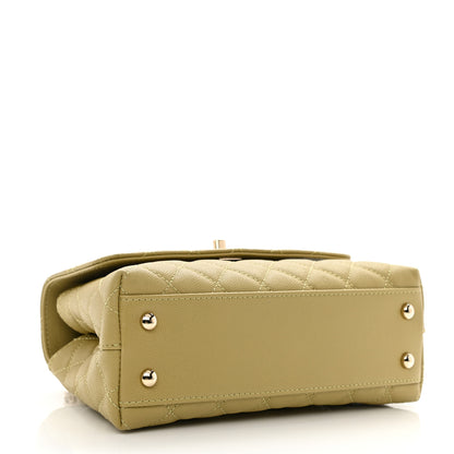 Chanel Caviar Quilted Mini Coco Handle Flap Light Green 3 of 10