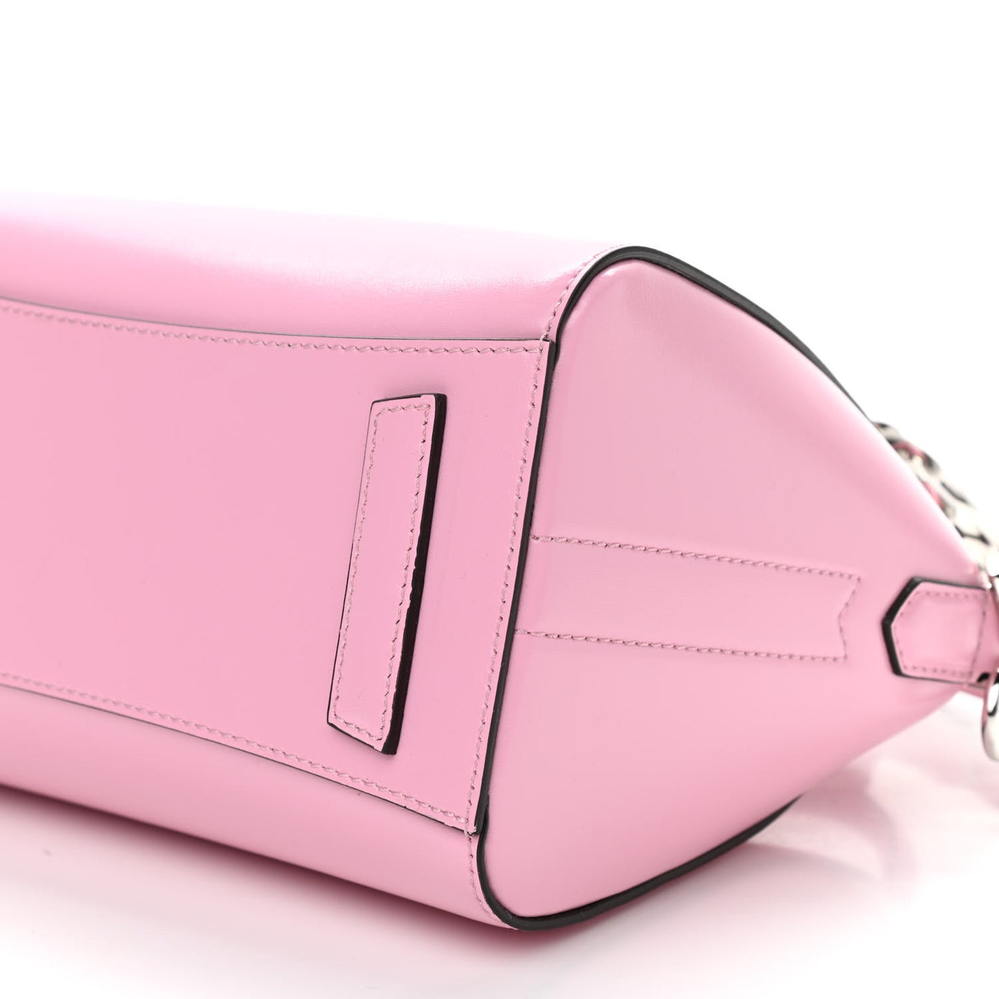Shiny Lord Calfskin Mini Antigona With Chain Baby Pink