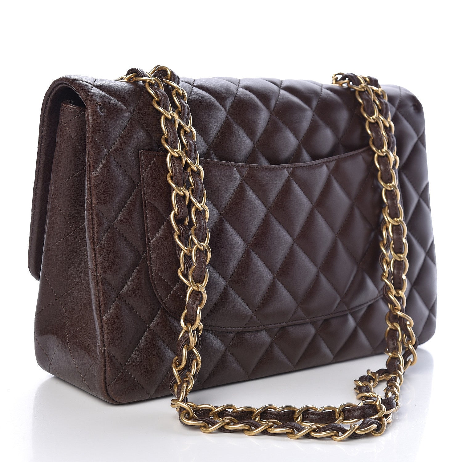 Chanel Lambskin Quilted Jumbo Single Flap Dark Brown 3 of 12